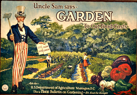 Uncle Sam poster from 1917: Uncle Sam says Garden